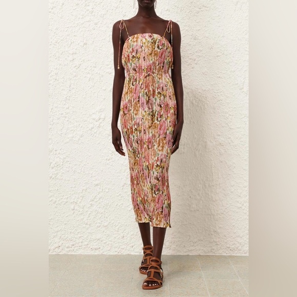Zimmermann Dresses & Skirts - Zimmermann Golden Pleated Slip Dress in Pink Rose Size 1